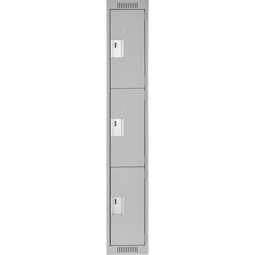 Casiers Clean Line, 3 niveaux, 12" x 18" x 72", Acier, Gris, Rivet (assembl&eacute;) Air Extreme Inc.
