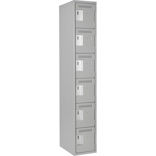 Petits casiers Clean Line, 6 niveaux, 12" x 18" x 72", Acier, Gris, Rivet (assembl&eacute;) Air Extreme Inc.
