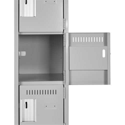 Clean Line Lockerette, 6 -tier, Bank of 4, 48" x 18" x 78", Steel, Charcoal, Rivet (Assembled) Air Extreme Inc.