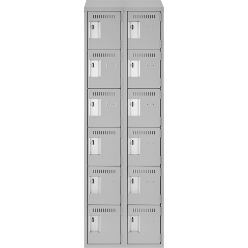 Petits casiers Clean Line, 6 niveaux, Bloc de 2, 24" x 18" x 78", Acier, Gris, Rivet (assembl&eacute;) Air Extreme Inc.