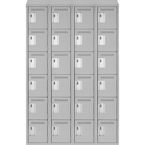 Clean Line Lockerette , 6 -tier, Bank of 4, 48" x 18" x 78", Steel, Grey, Rivet (Assembled) Air Extreme Inc.