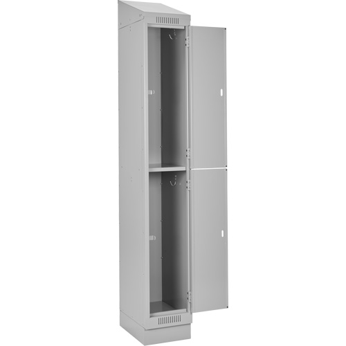 Clean Line Lockers, 2 -tier, Bank of 3, 36" x 18" x 82", Steel, Grey, Rivet (Assembled) Air Extreme Inc.