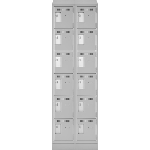 Clean Line Lockerette, 6 -tier, Bank of 2, 24" x 18" x 82", Steel, Grey, Rivet (Assembled) Air Extreme Inc.