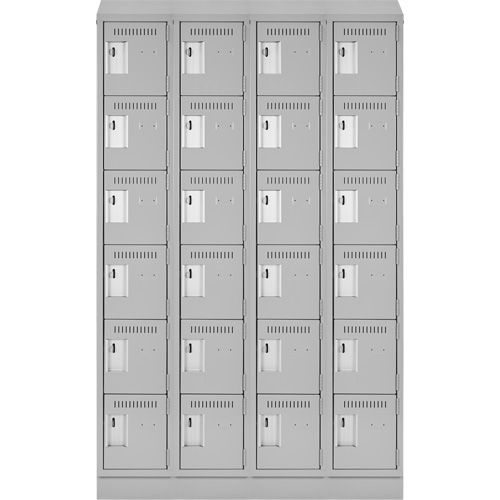 Clean Line Lockerette, 6 -tier, Bank of 4, 48" x 18" x 82", Steel, Grey, Rivet (Assembled) Air Extreme Inc.