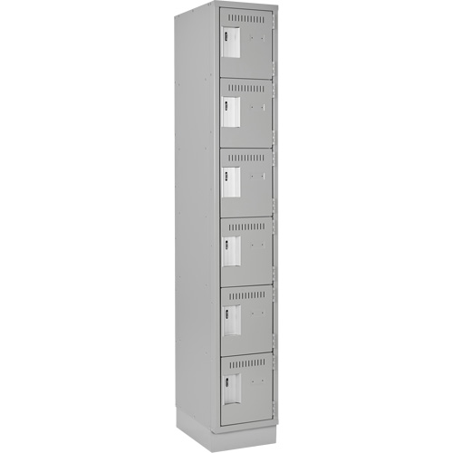 Clean Line Lockerette, 6 -tier, 12" x 18" x 76", Steel, Grey, Rivet (Assembled) Air Extreme Inc.