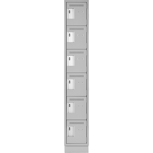 Clean Line Lockerette, 6 -tier, 12" x 18" x 76", Steel, Grey, Rivet (Assembled) Air Extreme Inc.