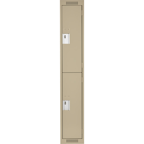 Clean Line Lockers, 2 -tier, 12" x 18" x 72", Steel, Beige, Rivet (Assembled) Air Extreme Inc.