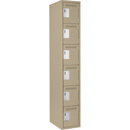 Petits casiers Clean Line, 6 niveaux, 12" x 18" x 72", Acier, Beige, Rivet (assembl&eacute;) Air Extreme Inc.