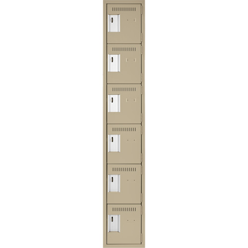 Petits casiers Clean Line, 6 niveaux, 12" x 18" x 72", Acier, Beige, Rivet (assembl&eacute;) Air Extreme Inc.