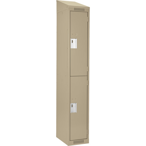 Clean Line Lockers, 2 -tier, 12" x 18" x 78", Steel, Beige, Rivet (Assembled) Air Extreme Inc.