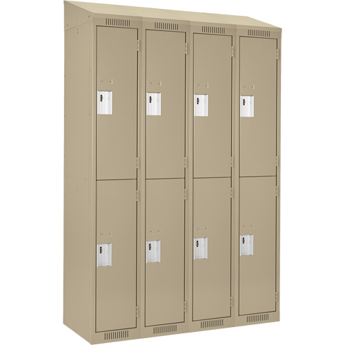 Clean Line Lockers, 2 -tier, Bank of 4, 48" x 18" x 78", Steel, Beige, Rivet (Assembled) Air Extreme Inc.
