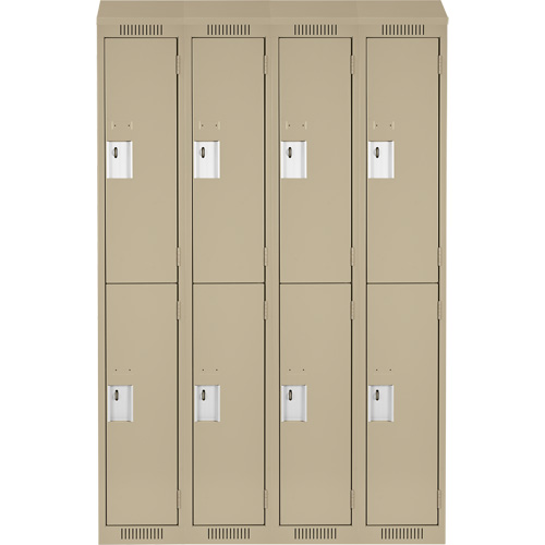 Clean Line Lockers, 2 -tier, Bank of 4, 48" x 18" x 78", Steel, Beige, Rivet (Assembled) Air Extreme Inc.
