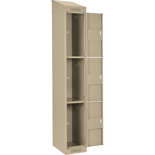 Clean Line Lockers, 3 -tier, Bank of 4, 48" x 18" x 78", Steel, Beige, Rivet (Assembled) Air Extreme Inc.