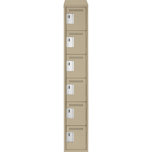Clean Line Lockerette, 6 -tier, 12" x 18" x 78", Steel, Beige, Rivet (Assembled) Air Extreme Inc.