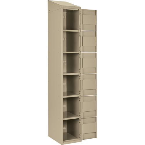 Clean Line Lockerette, 6 -tier, Bank of 2, 24" x 18" x 78", Steel, Beige, Rivet (Assembled) Air Extreme Inc.