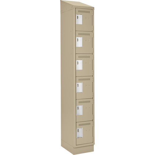 Clean Line Lockerette , 6 -tier, 12" x 18" x 82", Steel, Beige, Rivet (Assembled) Air Extreme Inc.