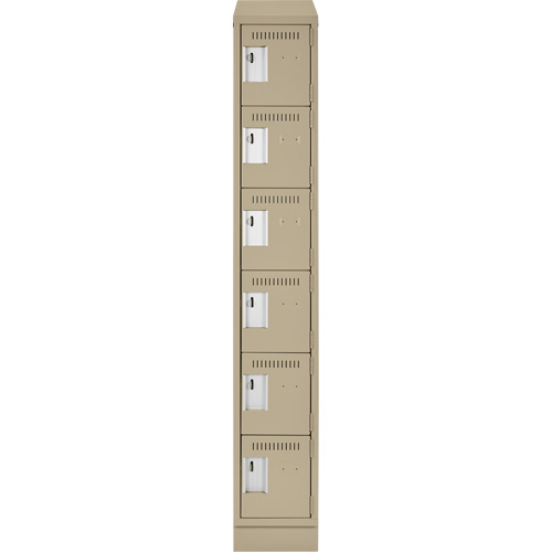 Clean Line Lockerette , 6 -tier, 12" x 18" x 82", Steel, Beige, Rivet (Assembled) Air Extreme Inc.