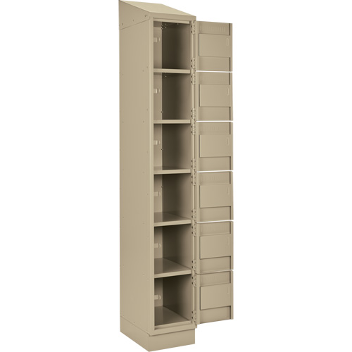 Clean Line Lockerette , 6 -tier, Bank of 3, 36" x 18" x 82", Steel, Beige, Rivet (Assembled) Air Extreme Inc.
