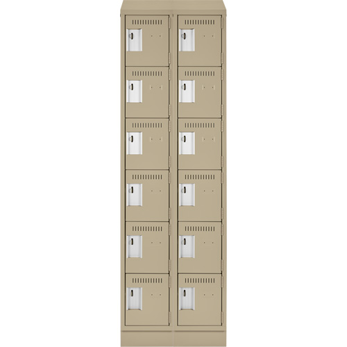 Petits casiers Clean Line, 6 niveaux, Bloc de 2, 24" x 18" x 82", Acier, Beige, Rivet (assembl&eacute;) Air Extreme Inc.