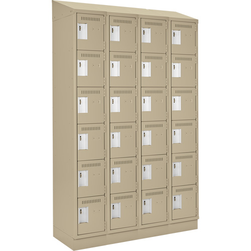 Clean Line Lockerette , 6 -tier, Bank of 4, 48" x 18" x 82", Steel, Beige, Rivet (Assembled) Air Extreme Inc.