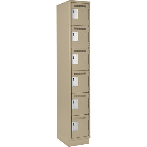 Petits casiers Clean Line, 6 niveaux, 12" x 18" x 76", Acier, Beige, Rivet (assembl&eacute;) Air Extreme Inc.