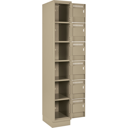 Clean Line Lockerette, 6 -tier, Bank of 2, 24" x 18" x 76", Steel, Beige, Rivet (Assembled) Air Extreme Inc.