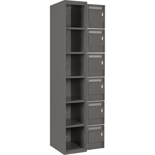 Petits casiers Clean Line, 6 niveaux, Bloc de 4, 48" x 18" x 72", Acier, Charbon, Rivet (assembl&eacute;) Air Extreme Inc.