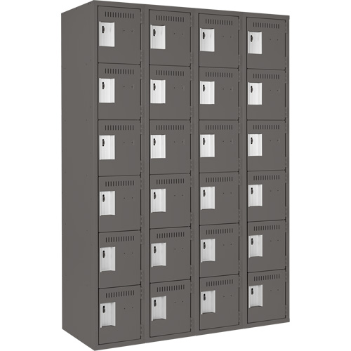Petits casiers Clean Line, 6 niveaux, Bloc de 4, 48" x 18" x 72", Acier, Charbon, Rivet (assembl&eacute;) Air Extreme Inc.