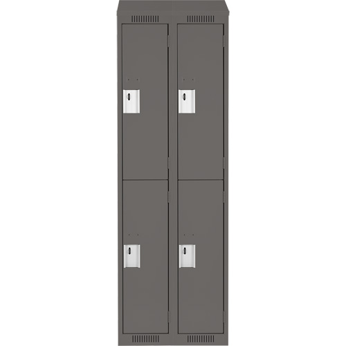 Casiers Clean Line, 2 niveaux, Bloc de 2, 24" x 18" x 78", Acier, Charbon, Rivet (assembl&eacute;) Air Extreme Inc.