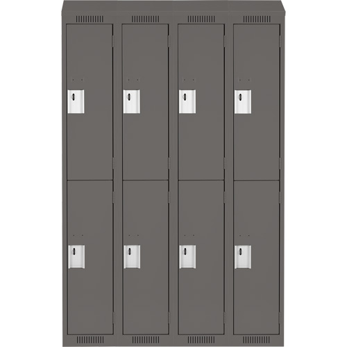 Clean Line Lockers, 2 -tier, Bank of 4, 48" x 18" x 78", Steel, Charcoal, Rivet (Assembled) Air Extreme Inc.
