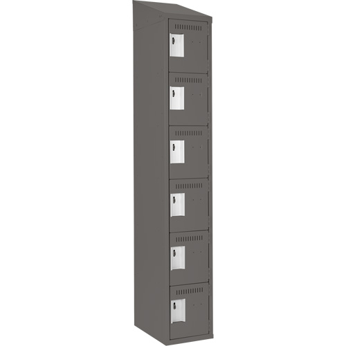 Clean Line Lockerette, 6 -tier, 12" x 18" x 78", Steel, Charcoal, Rivet (Assembled) Air Extreme Inc.