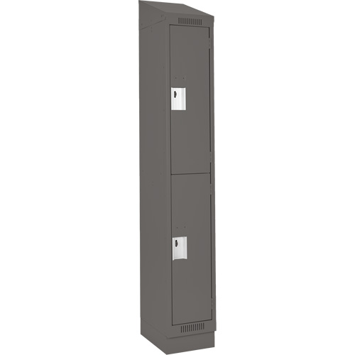 Clean Line Lockers, 2 -tier, 12" x 18" x 82", Steel, Charcoal, Rivet (Assembled) Air Extreme Inc.