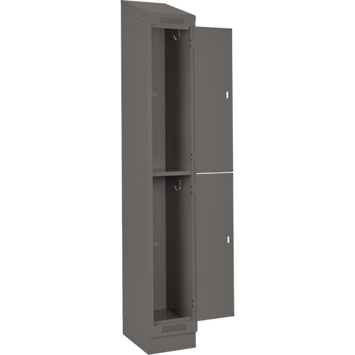 Clean Line Lockers, 2 -tier, Bank of 3, 36" x 18" x 82", Steel, Charcoal, Rivet (Assembled) Air Extreme Inc.