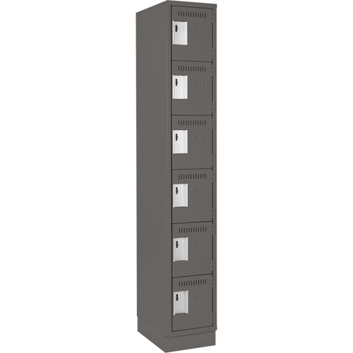 Clean Line Lockerette, 6 -tier, 12" x 18" x 76", Steel, Charcoal, Rivet (Assembled) Air Extreme Inc.