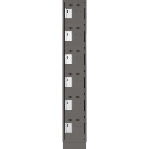 Clean Line Lockerette, 6 -tier, 12" x 18" x 76", Steel, Charcoal, Rivet (Assembled) Air Extreme Inc.