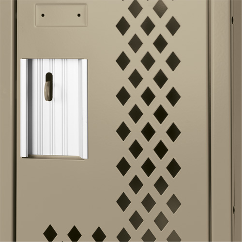 Clean Line Lockers, 2 -tier, 12" x 12" x 72", Steel, Beige, Rivet (Assembled), Perforated Air Extreme Inc.