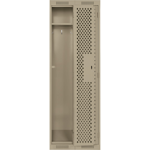 Clean Line Lockers, Bank of 2, 24" x 12" x 72", Steel, Beige, Rivet (Assembled), Perforated Air Extreme Inc.