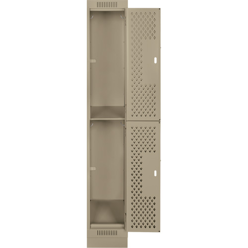 Casiers Clean Line, 2 niveaux, 12" x 15" x 76", Acier, Beige, Rivet (assembl&eacute;), Perfor&eacute; Air Extreme Inc.