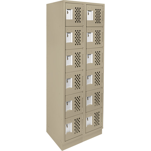 Clean-Line Perforated Lockerette, 6 -tier, Bank of 2, 12" x 72" x 12", Steel Air Extreme Inc.