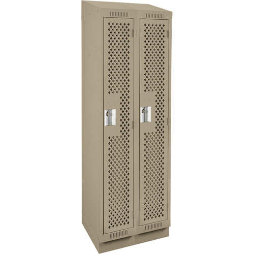 Clean Line Lockers, Bank of 2, 24" x 15" x 82", Steel, Beige, Rivet (Assembled), Perforated Air Extreme Inc.