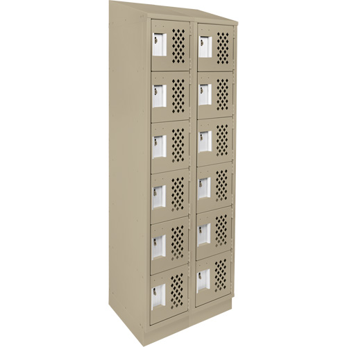Clean-Line Perforated Lockerette, 6 -tier, Bank of 2, 15" x 72" x 12", Steel Air Extreme Inc.