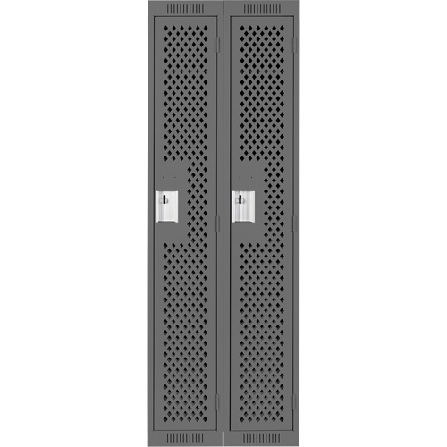 Clean Line Lockers, Bank of 2, 24" x 12" x 72", Steel, Charcoal, Rivet (Assembled), Perforated Air Extreme Inc.