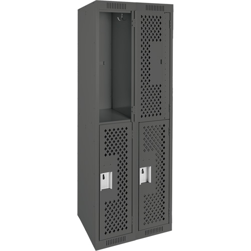 Casiers Clean Line, 2 niveaux, Bloc de 2, 24" x 12" x 72", Acier, Charbon, Rivet (assembl&eacute;), Perfor&eacute; Air Extreme Inc.