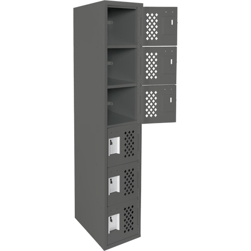 Assembled Lockerettes Clean Line Perforated Economy Lockers, 6 -tier, 18" x 72" x 12", Steel Air Extreme Inc.