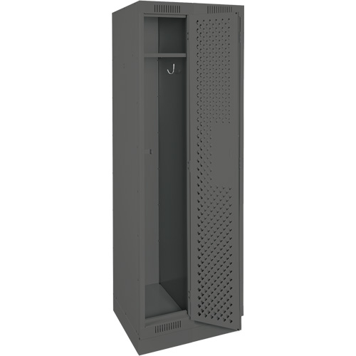 Clean Line Lockers, Bank of 2, 24" x 15" x 76", Steel, Charcoal, Rivet (Assembled), Perforated Air Extreme Inc.