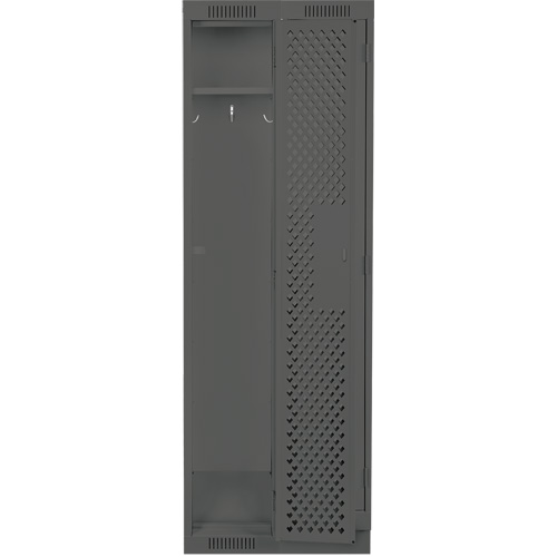 Clean Line Lockers, Bank of 2, 24" x 15" x 76", Steel, Charcoal, Rivet (Assembled), Perforated Air Extreme Inc.
