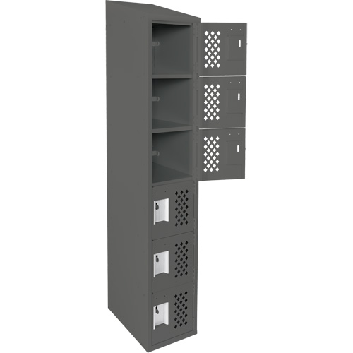 Assembled Lockerettes Clean Line Perforated Economy Lockers, 6 -tier, 18" x 72" x 12", Steel Air Extreme Inc.