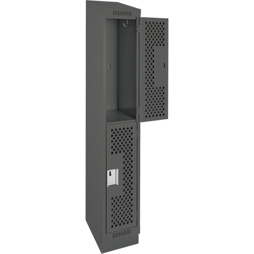 Casiers Clean Line, 2 niveaux, 12" x 18" x 82", Acier, Charbon, Rivet (assembl&eacute;), Perfor&eacute; Air Extreme Inc.
