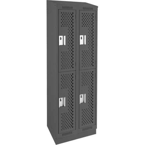 Casiers Clean Line, 2 niveaux, Bloc de 2, 24" x 12" x 82", Acier, Charbon, Rivet (assembl&eacute;), Perfor&eacute; Air Extreme Inc.