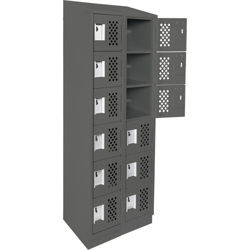 Clean-Line Perforated Lockerette, 6 -tier, Bank of 2, 12" x 72" x 12", Steel Air Extreme Inc.